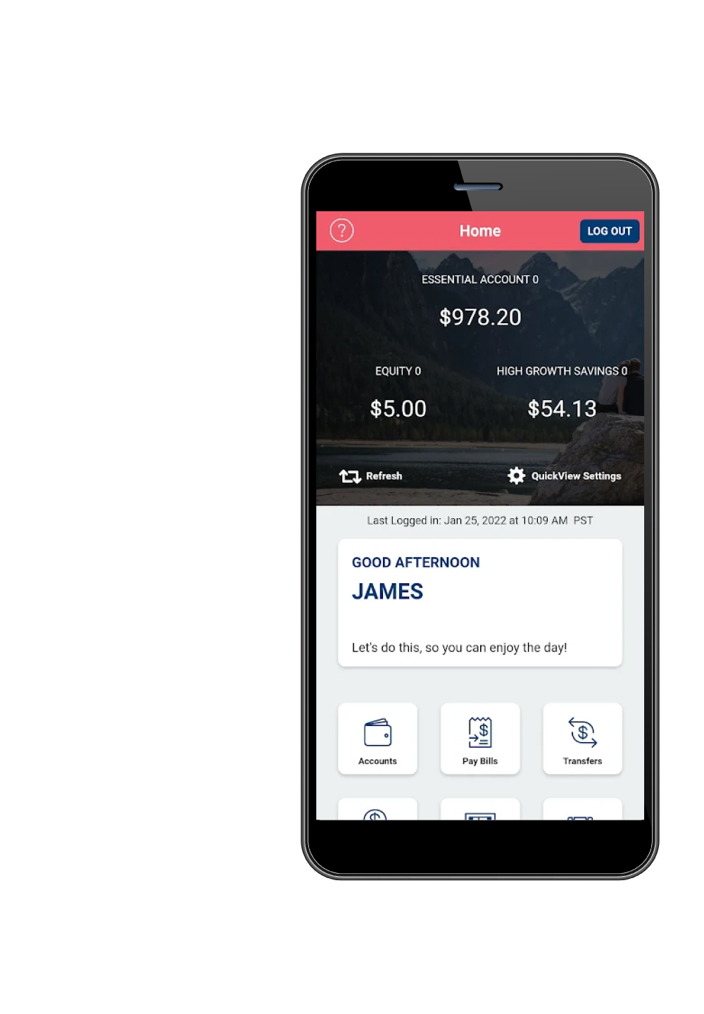 Turn your mobile device into a bank that travels with you.