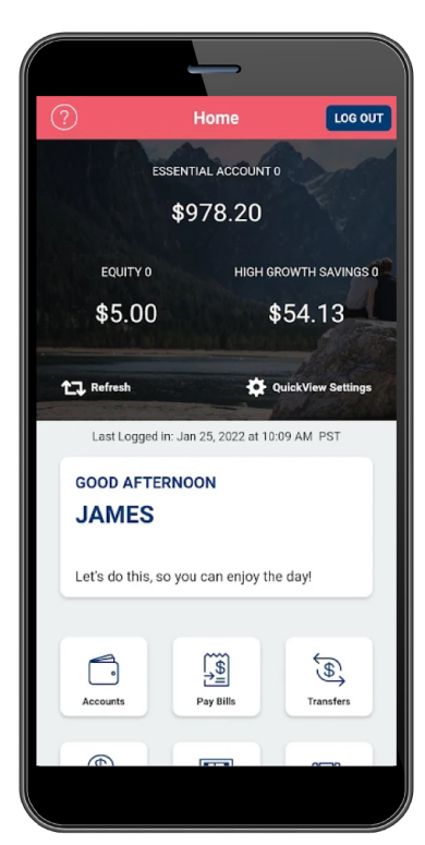 Do your banking with our mobile app for iPhone or Android.