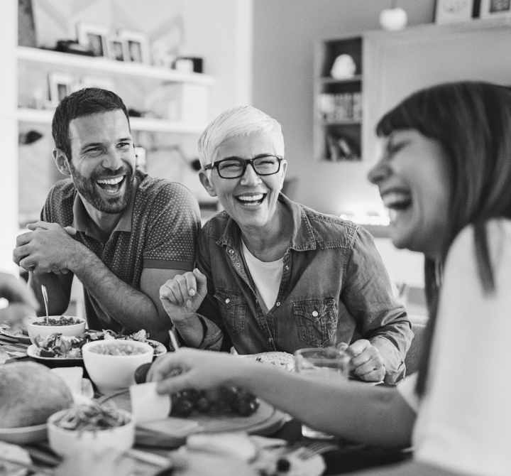 Family enjoying dinner